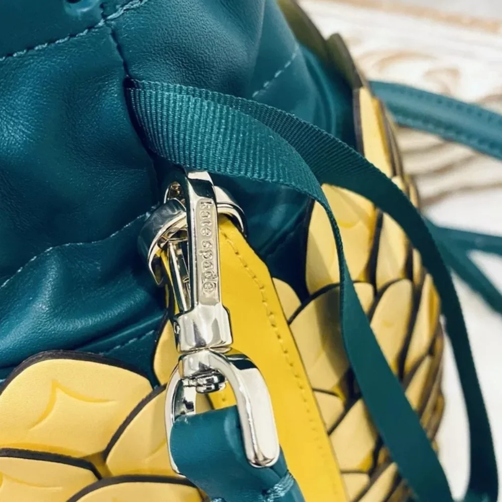 Kate Spade Pineapple Crossbody Bucket Bag Amazing Colada Novelty yellow - Picture 9 of 14